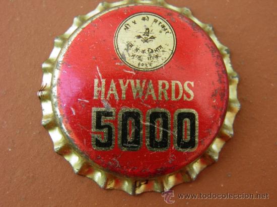 Coleccionismo de cervezas: BOTTLE CAP BEER BIRRA TAP&Oacute;N CORONA CHAPA CERVEZA HAYWARDS 5000. NEPAL.(32)---LOTE N. 2025---CARMANJO