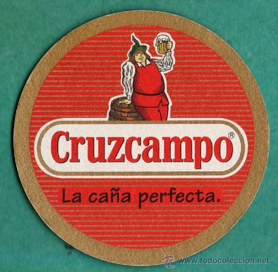 Coleccionismo de cervezas: posavasos - cerveza - cruzcampo - espa&ntilde;a - ca&ntilde;a perfecta / gambrinus - reverso ver foto