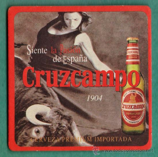 Coleccionismo de cervezas: posavasos - cerveza - cruzcampo - espa&ntilde;a - siente la pasion - ambos lados iguales