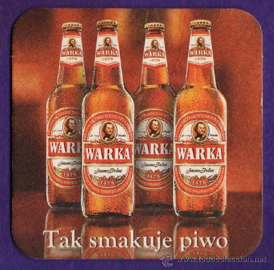 Collezionismo di birre: posavasos - cerveza - warka / polonia - tak smakuje piwo - reverso ver foto