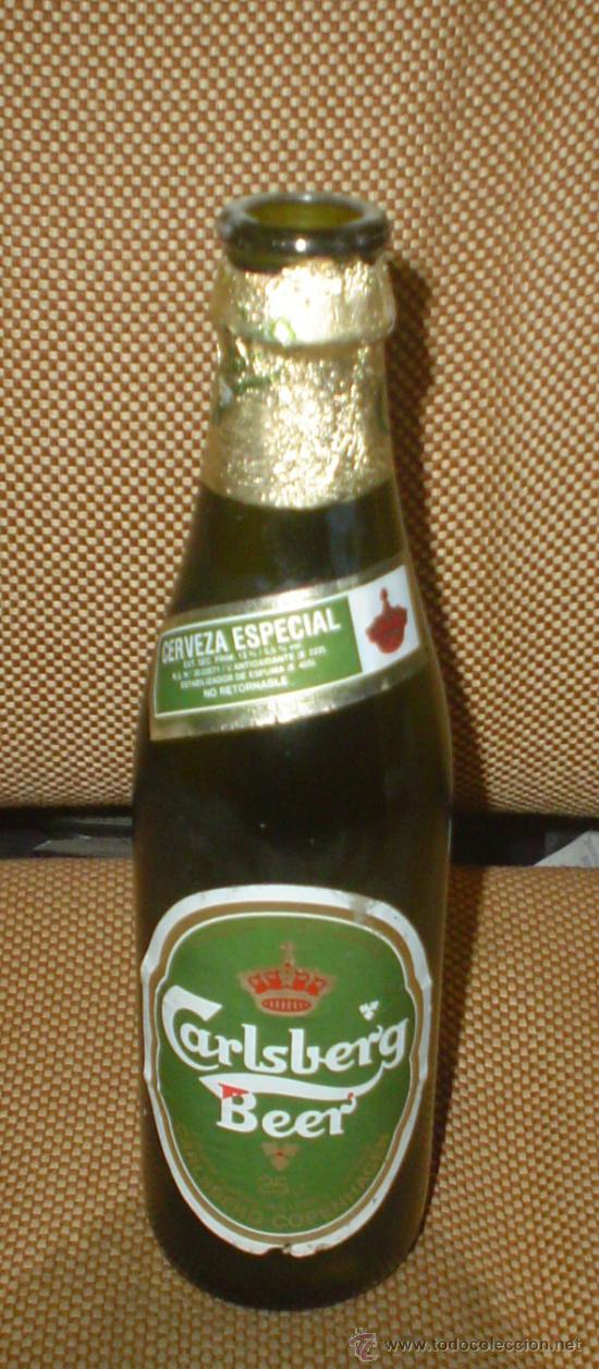 Collezionismo di birre: BOTELLA DE CERVEZA CARLSBERG BEER. FABRICADA EN ESPA&Ntilde;A. VACIA.