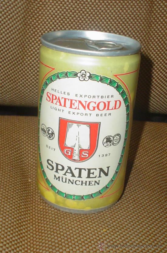 Sammeln von Brauereiartikeln: LATA DE CERVEZA SPATENGOLD, SPATEN M&Uuml;NCHEN. ALEMANIA. 33 CL. CERRADA. LLENA. VER FOTOS