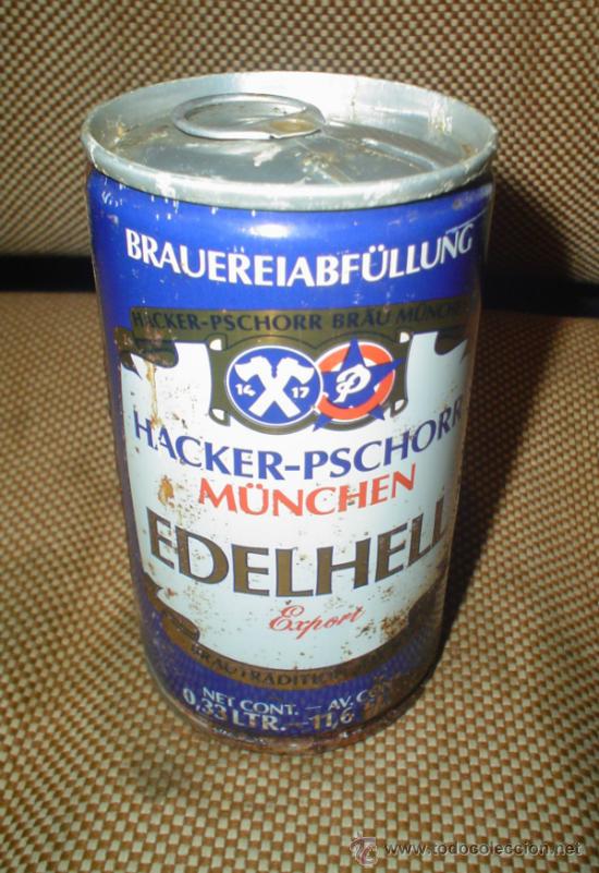 Collezionismo di birre: LATA DE CERVEZA EDELHELL EXPORT. HACKER-PSCHORR. ALEMANIA. 33 CL. CERRADA. LLENA. VER FOTOS