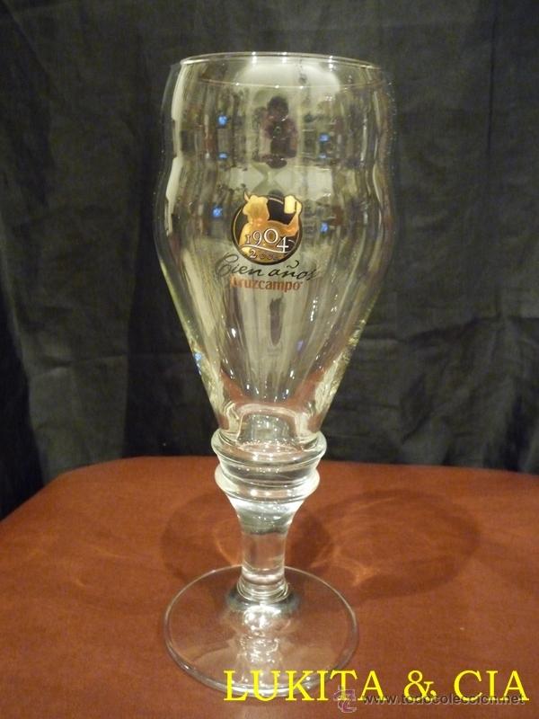 Coleccionismo de cervezas: COPA CRISTAL CERVEZA CRUZCAMPO - CIEN A&Ntilde;OS 1904-2004