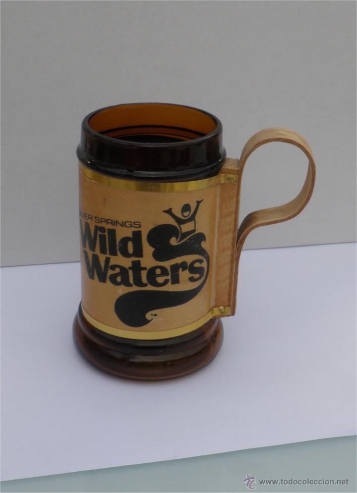 Coleccionismo de cervezas: JARRA DE CERVEZA ART&Iacute;STICA DE CRISTAL - WILD WATERS