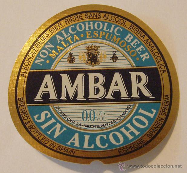 Coleccionismo de cervezas: ETIQUETA CERVEZA AMBAR SIN