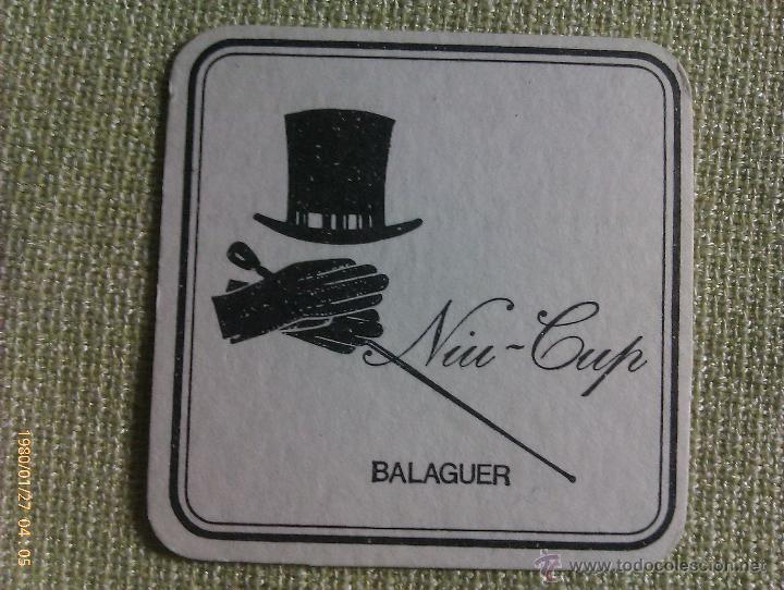 Colecionismo de cervejas: Posavasos Niu Cup. Balaguer. L&eacute;rida. Catalu&ntilde;a. Espa&ntilde;a
