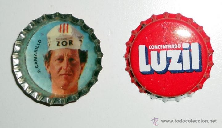 Coleccionismo de cervezas: CHAPA LUZIL ANTIGUA CAMARILLO ENCENDEDOR ZOR CICLISMO VINTAGE