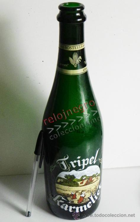 Coleccionismo de cervezas: BOTELLA CERVEZA BELGA TRIPEL KARMELIET - VAC&Iacute;A 750 ML. - DE CRISTAL VERDE - B&Eacute;LGICA - CON SERIGRAF&Iacute;A