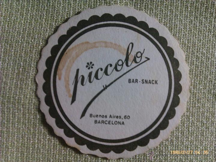 Collectable Beer: Posavasos Bar Piccolo. Calle Buenos Aires. Barcelona. Catalu&ntilde;a. Espa&ntilde;a
