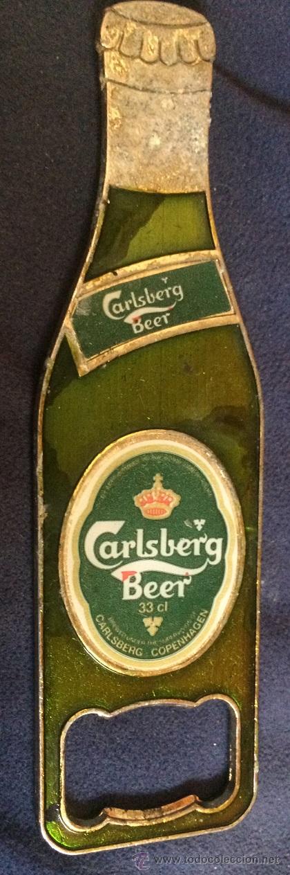 Coleccionismo de cervezas: Llavero antiguo de cerveza Carlsberg. De metal y lacado.