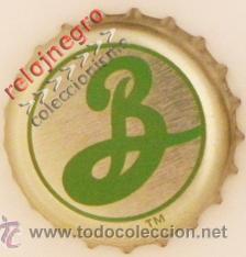 Coleccionismo de cervezas: CHAPA DE CERVEZA - NO S&Eacute; MARCA NI DE DONDE ES - LETRA B - FONDO VERDE