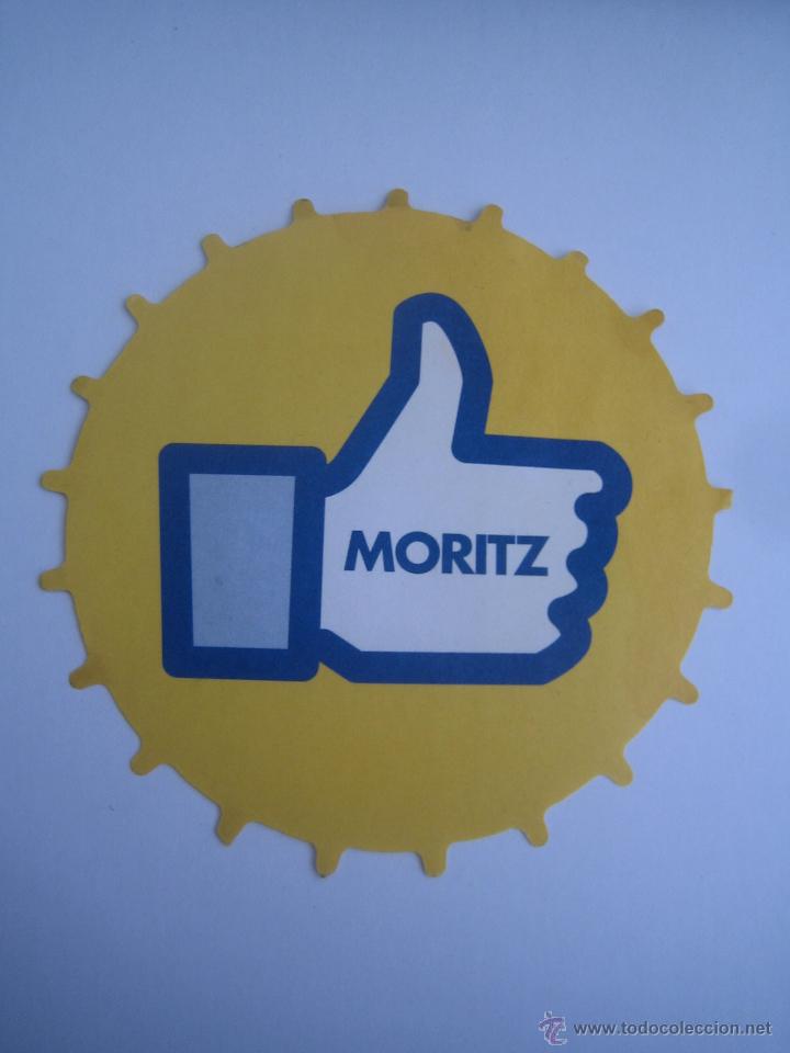 Coleccionismo de cervezas: adhesivo troquelado cerveza moritz tama&ntilde;o posavasos
