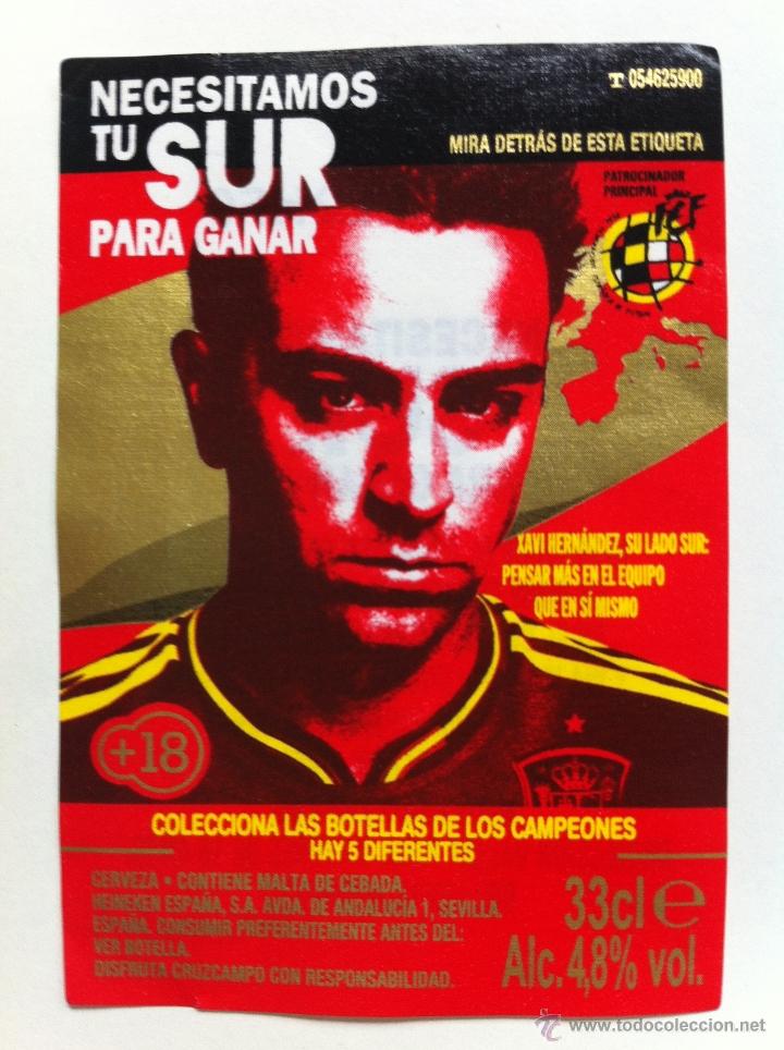 Coleccionismo de cervezas: ETIQUETA CERVEZA CRUZCAMPO FUTBOL SELECCI&Oacute;N ESPA&Ntilde;OLA XABI