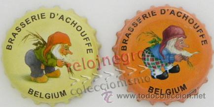 Coleccionismo de cervezas: CHAPAS DE CERVEZA BELGA BRASSERIE D'ACHOUFFE - B&Eacute;LGICA DIBUJO DUENDE O GNOMO - CHAPA EUROPA - BEBIDA