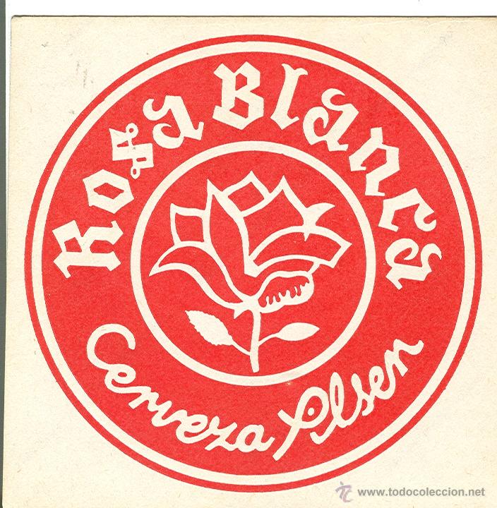 Collezionismo di birre: ANTIGUA PEGATINA CERVEZA ROSA BLANCA