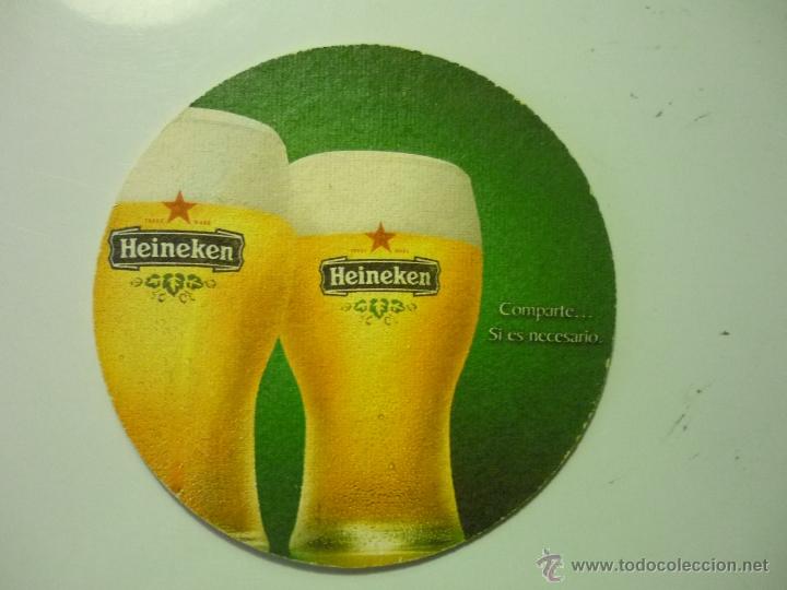 Coleccionismo de cervezas: POSAVASOS CARTON DURO IMPRESO DOS CARAS HEINEKEN-JR