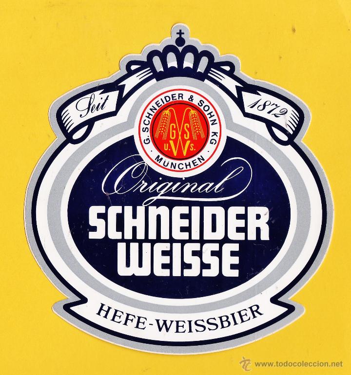Collezionismo di birre: adhesivo / pegatina - publicitaria - cerveza schneider weisse - alemania - nueva sin pegar
