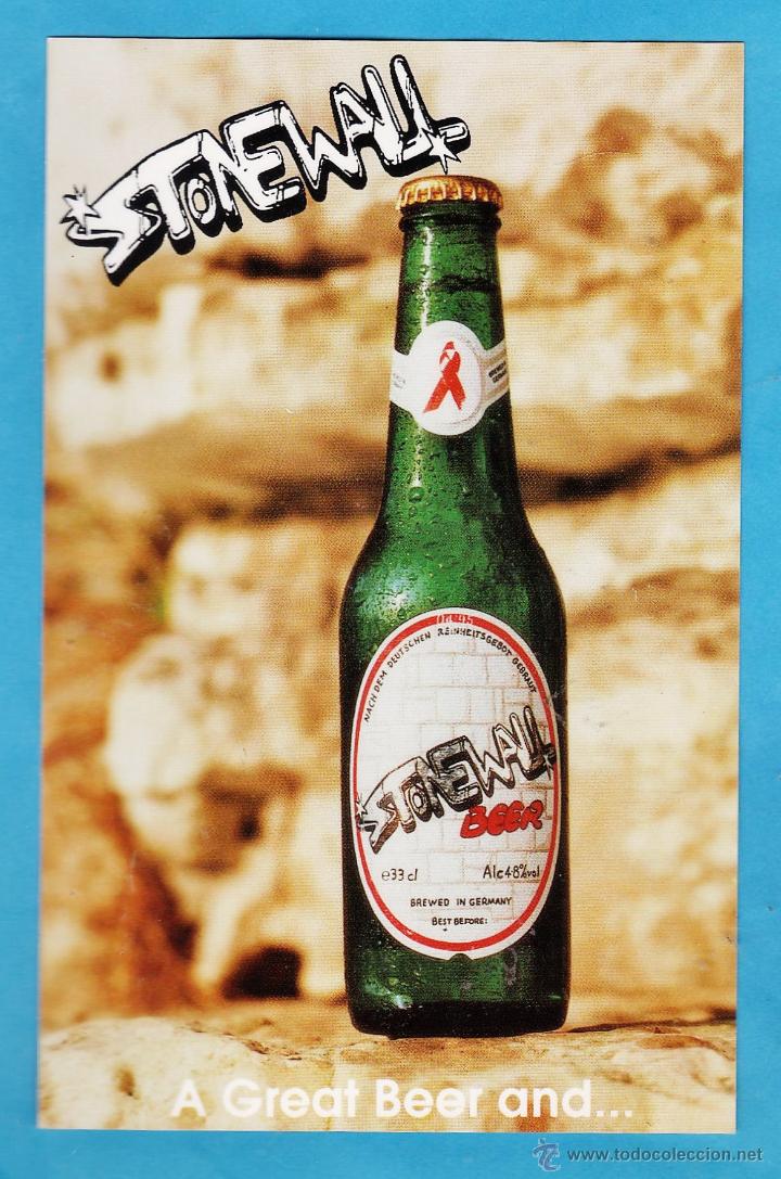 Collezionismo di birre: postal / tarjeta publicitaria - cerveza stonewall - dortmunder - alemania - camp&ntilde;a sida - a&ntilde;os 90