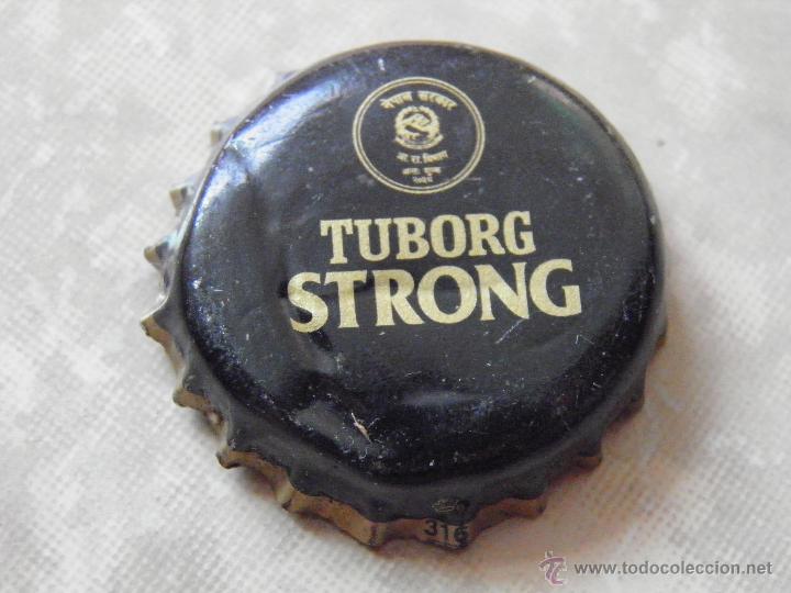 Coleccionismo de cervezas: TAP&Oacute;N CORONA CHAPA CERVEZA TUBORG STRONG.CIRCULO PEQUE&Ntilde;O.(9) NEPAL.--- LOTE N. 1500-----CARMANJO--