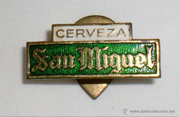 Coleccionismo de cervezas: Insignia de solapa cerveza san  miguel