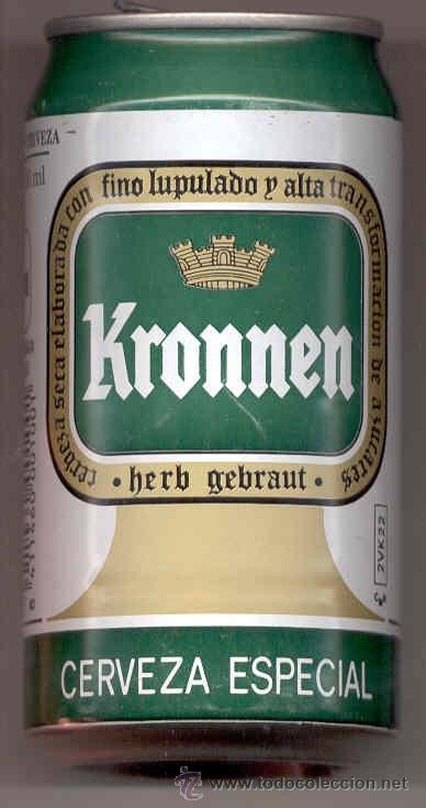 Coleccionismo de cervezas: Lata Bote Cerveza Beer Can Kronnen (KRO-09). Espa&ntilde;a