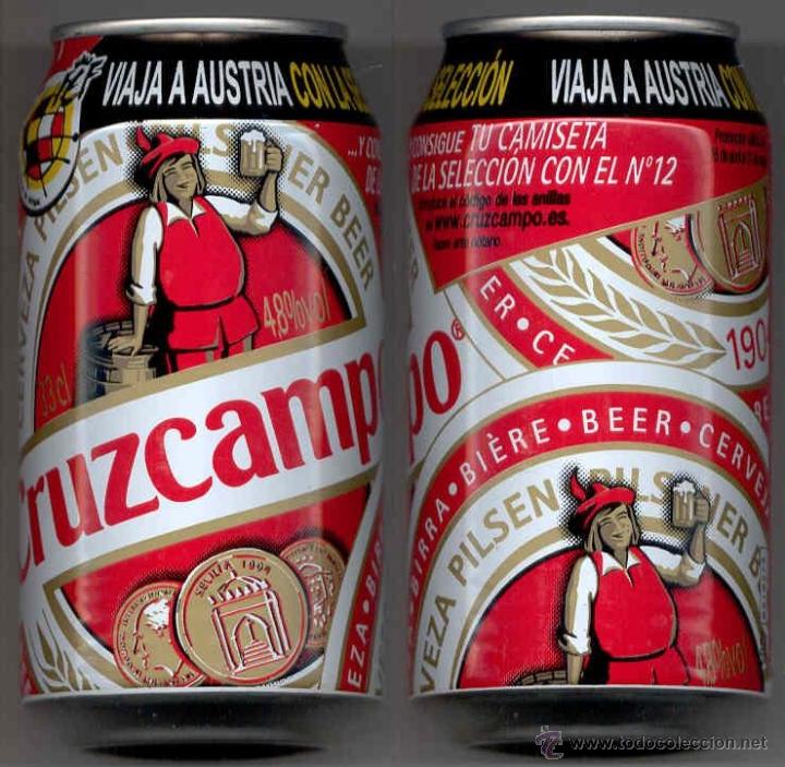 Coleccionismo de cervezas: Lata bote cerveza beer can Cruzcampo (CRU-55). Espa&ntilde;a