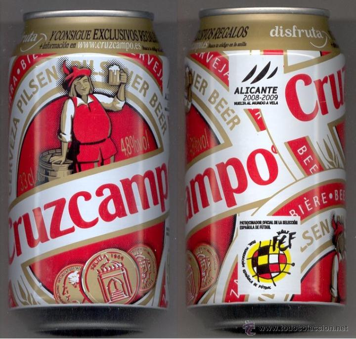 Coleccionismo de cervezas: Lata bote cerveza beer can Cruzcampo (CRU-58). Espa&ntilde;a