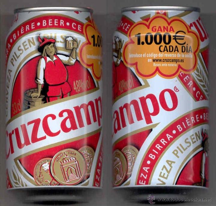 Coleccionismo de cervezas: Lata bote cerveza beer can Cruzcampo (CRU-53). Espa&ntilde;a