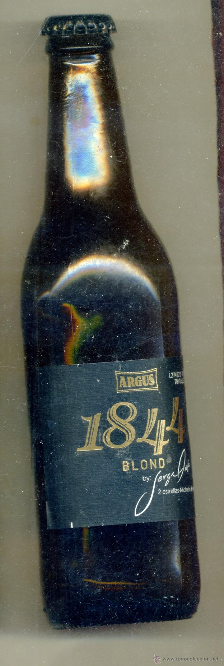 Coleccionismo de cervezas: BOTELLA CERVEZA VACIA + CHAPA - ARGUS 1844 / FONT SALEM / LIDL / SERGI AROLA