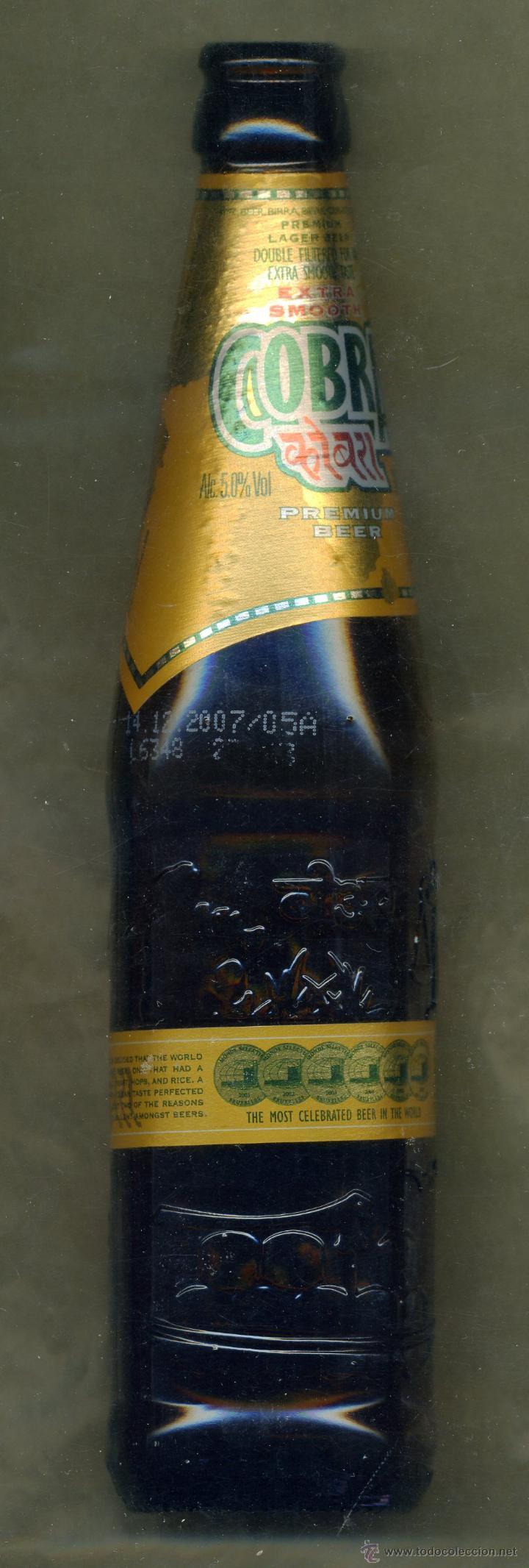Coleccionismo de cervezas: botella cerveza vacia 33cl - cobra - united kingdom - cad. 2007 - serigrafiada - sin chapa
