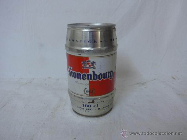 Coleccionismo de cervezas: Antigua lata barril de cerveza kronenbourg