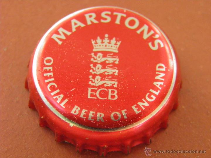 Coleccionismo de cervezas: BOTTLE CAP BEER CHAPA TAP&Oacute;N CORONA BIERE CERVEZA MARSTON'S. REINO UNIDO (3).--LOTE N. 1123--CARMANJO