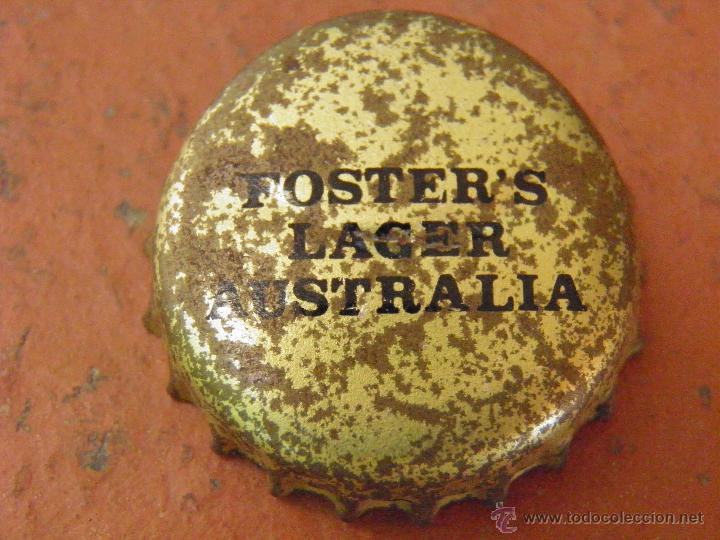 Coleccionismo de cervezas: BOTTLE CAP BEER TAP&Oacute;N CORONA BIERE CHAPA CERVEZA BEER FOSTER'S(3).AUSTRALIA.--LOTE N. 103---CARMANJO