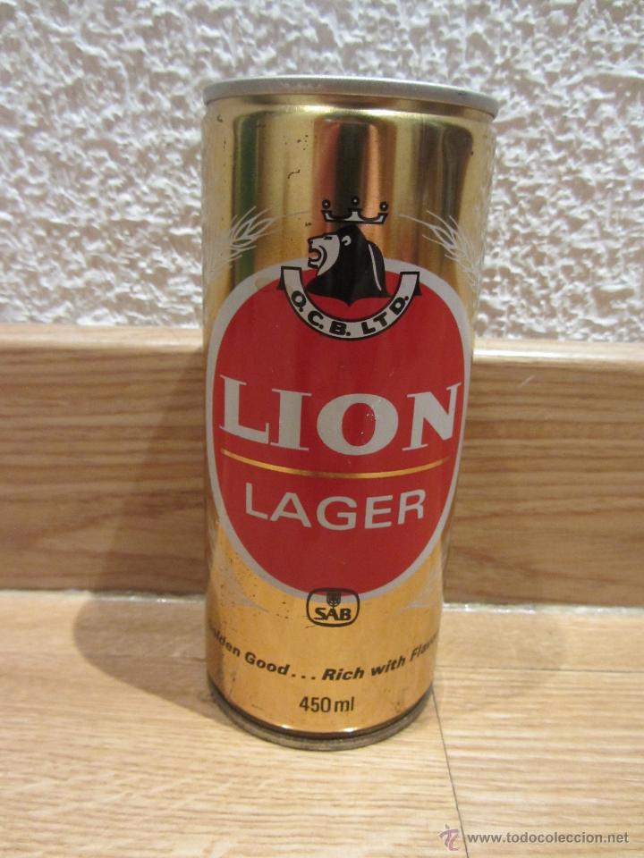 Colecionismo de cervejas: Lata Cerveza Sudafricana Lion . Bote cerveza, 450 ML A&ntilde;os 80