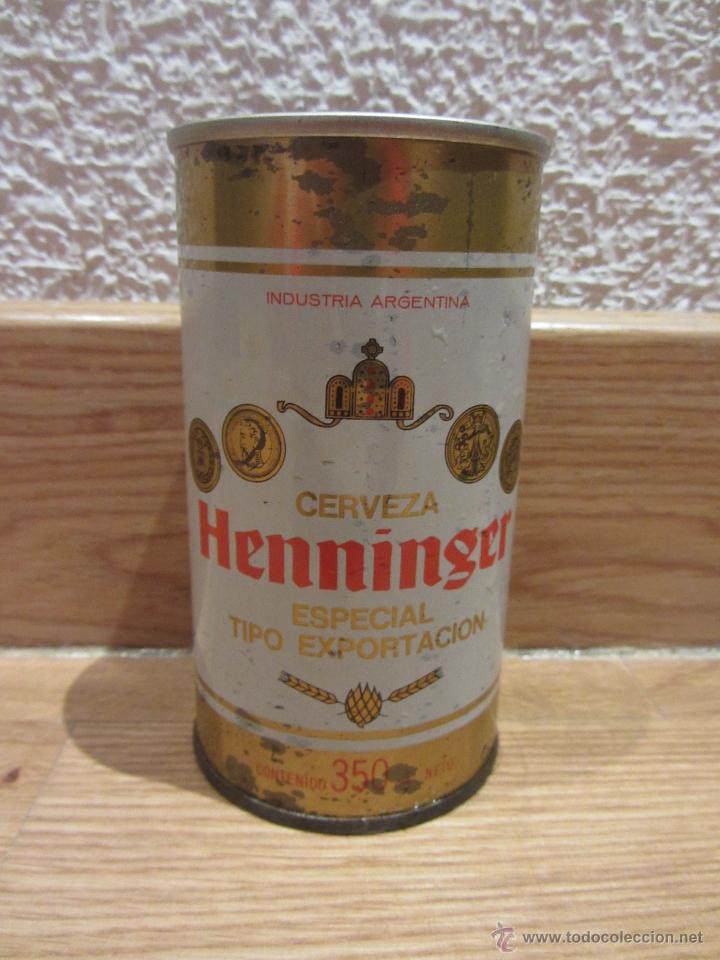 Collectionnisme de bi&egrave;res: Lata Cerveza Henninger. Argentina. Bote cerveza. A&ntilde;os 80