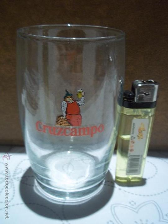 Coleccionismo de cervezas: ANTIGUO VASO TIPO BARRILETE CRUZCAMPO GAMBRINUS IMPECABLE ESTADO MIRAR MI OTRA CRISTALERIA