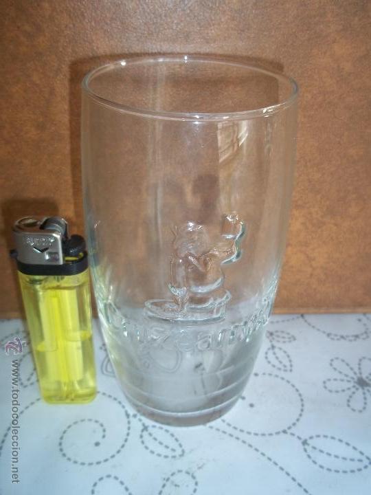 Coleccionismo de cervezas: ANTIGUO VASO CERVEZA TIPO BARRILETE CERVEZA CRUZCAMPO GAMBRINUS RELIEVE MIRAR MI OTRA CRISTALERIA