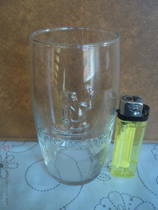 Coleccionismo de cervezas: ANTIGUO VASO CERVEZA TIPO BARRILETE CRUZCAMPO EN RELIEVE IMPECABLE ESTADO MIRAR MI OTRA CRISTALERIA