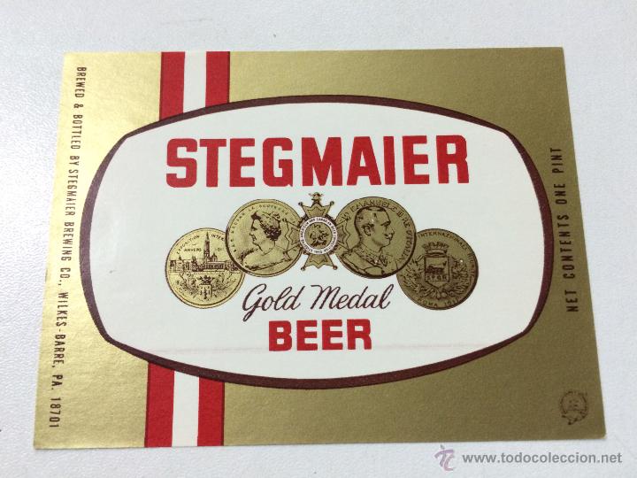 Coleccionismo de cervezas: ETIQUETA CERVEZA STEGMAIER, BREWING, ESTADOS UNIDOS, 1960'S BEER LABEL