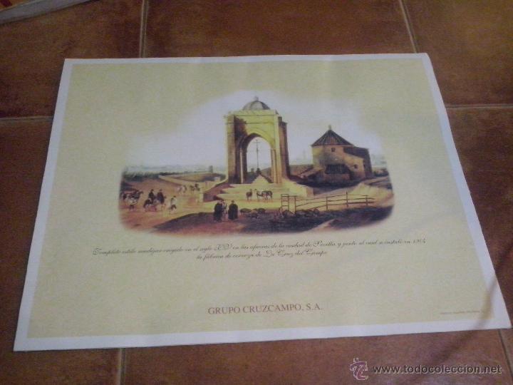 Coleccionismo de cervezas: carpeta cruzcampo con 6 laminas de la antigua la cruz del campo