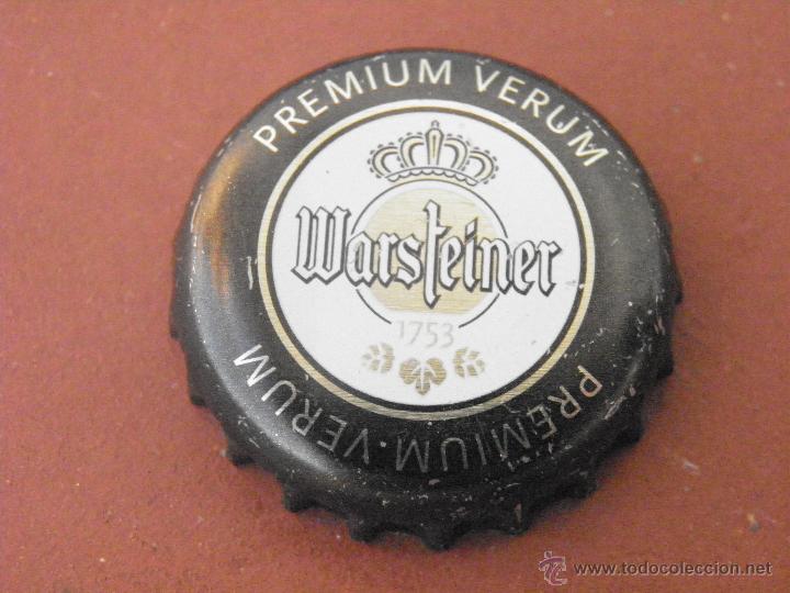Coleccionismo de cervezas: TAP&Oacute;N CORONA CHAPA CERVEZA WARSTEINER (2). ALEMANIA. FAB. CHAPA: DKF-----LOTE N. 2460-------CARMANJO