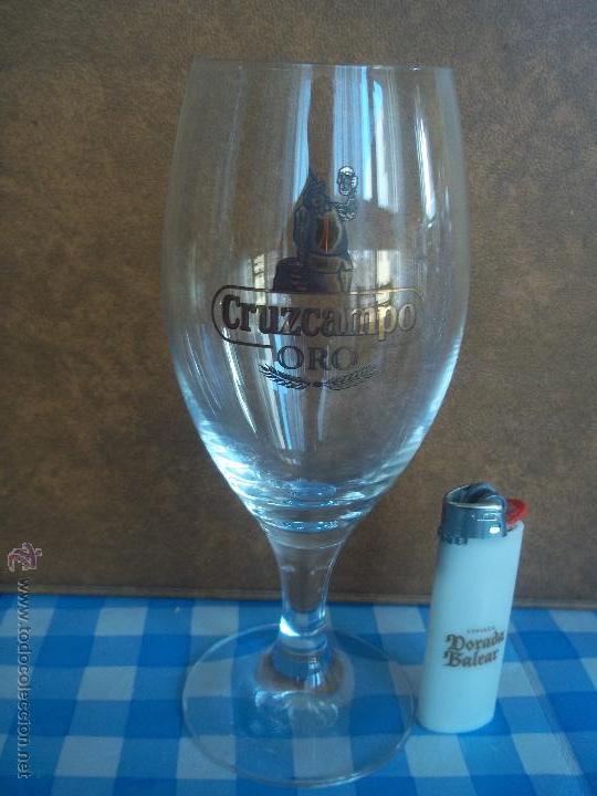Coleccionismo de cervezas: ANTIGUA COPA CERVEZA CRUZCAMPO ORO 19 ALTO X 6,4 BOCA IMPECABLE MIRAR MI OTRA CRISTALERIA