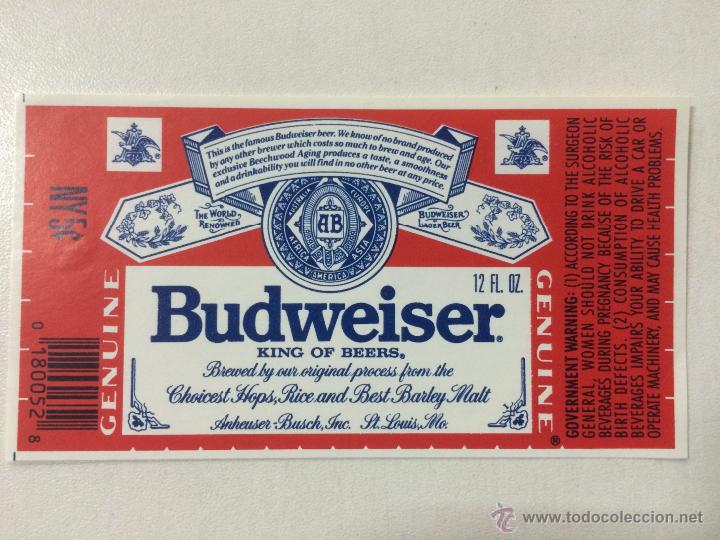 Etiqueta Cerveza Budweiser Anheuser Busch 12 Buy Collectables About Beer At Todocoleccion