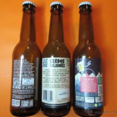 Coleccionismo de cervezas: LOTE 3 BOTELLAS DE CERVEZA BARCELONA BEER COMPANY CON SUS CHAPAS - VACIAS. Lote 54232397