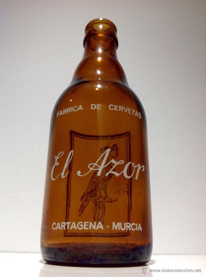 Collectionnisme de bi&egrave;res: ANTIGUA BOTELLA CERVEZA *EL AZOR * TERCIO SIN HOMBROS