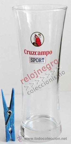 Coleccionismo de cervezas: VASO DE CRUZCAMPO SPORT - PUBLICIDAD - CERVEZA - DE CRISTAL - GAMBRINUS ANTIGUO - M&Aacute;S VASOS EN VENTA