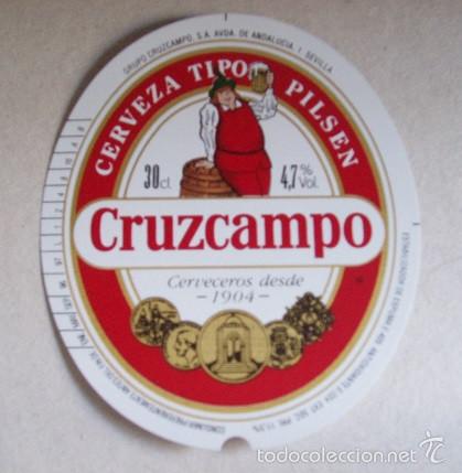 Coleccionismo de cervezas: ETIQUETA CERVEZA CRUZCAMPO, TIPO PILSEN 30CL.