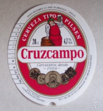 Coleccionismo de cervezas: ETIQUETA CERVEZA CRUZCAMPO, TIPO PILSEN 20CL.
