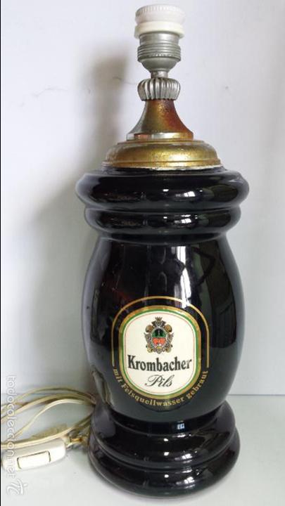 Sammeln von Brauereiartikeln: LAMPARA CER&Aacute;MICA PUBLICIDAD CERVEZA KROMBACHER